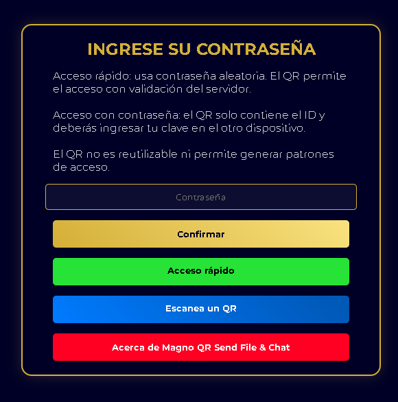Crear sesión QR en la PC o celular